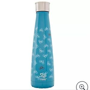 Sip By Swell Stainless Steel Blue Bicycle Patterned Water Bottle